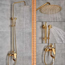 GobekUsa Golden Shower Faucet Set with 8" Rainfall Shower, Wall Mounted Hand Shower