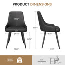 Upholstered Dining Chairs Set of 2 — PU Leather with Thick Cushion, Contemporary Reclining Design