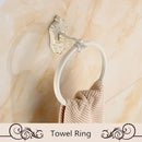 GobekUsa Aluminum Bath Hardware Set: Shelf, Towel Rack, Paper Holder, Brush Holder, Hooks