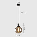 GobekUsa Gray Glass Pendant Light for Bar Stair Dining Room E27 Edison Lamp Lighting