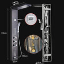 GobekUsa Brushed Nickel Thermostatic Waterfall Rain Shower Panel with 3 Handles