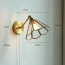 GobekUsa Copper Wall Sconce Glass Nordic Wall Lamp LED Pull Chain Switch
