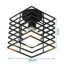GobekUsa Iron Cage Ceiling Light Modern Nordic Retro Black Loft E27 Home Lighting
