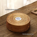 GobekUsa Handwoven Rattan Storage Box with Lid - Kitchen Organizer & Decorative Basket