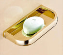 GobekUsa Gold Brass Bathroom Hardware Set: Paper Holder, Towel Bar, Soap Basket, Towel Rack