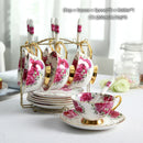 GobekUsa Bone China Tea Set: Cup, Saucer, Mug, Sugar Pot, Jug, Teapot