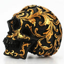 GobekUsa Golden Skeleton Skull Resin Statue Miniatures for Home Office Decor