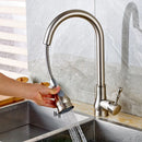 GobekUsa Gold Brass Kitchen Faucet Rotatable Mixer Tap Single Handle Hot&Cold Water