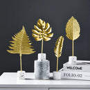 GobekUsa Gold Leaf Decorations on Marble Base - Creative Metal Crafts for Home Decor