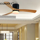 GobekUsa 48-Inch Wooden LED DC Ceiling Fan with Remote Control White Wood