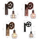GobekUsa Industrial Pulley Wall Lamp Adjustable Sconce Light Fixture Loft Cafe Bar