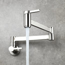 GobekUsa Brushed Gold Brass Wall Mounted Pot Filler Faucet with Rotating Foldable Spout