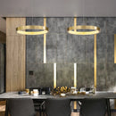 GobekUsa Gold Circle Chandelier Creative LED Lighting Modern Indoor Fixtures