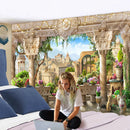 GobekUsa Garden Landscape Wall Tapestry: Boho Hippie Wizardry Psychedelic Home Decor