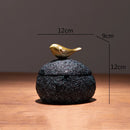 GobekUsa Golden Bird Resin Tissue Box Ashtray Desktop Organizer Storage Box