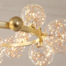 GobekUsa Glass Bubble LED Chandelier: Nordic Art Star Bright Indoor Lighting for Romantic Atmosphere