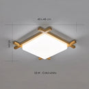 GobekUsa Japanese Wood Ceiling Light Tatami Lamp Flush Mount Living Room Bedroom Square