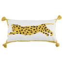 GobekUsa Antique Brown Tiger Print Ethnic Style Pillow Cover with Tassels
