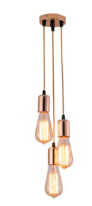 GobekUsa 3-Head LED Pendant Lamp Industrial Ceiling E27 Retro Hanging Light