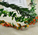 GobekUsa Green Leaf Vine Wreath Garland for Wedding & Christmas Home Decor