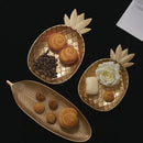 GobekUsa Gold Leaf Plate: Luxury Decorative Tray for Jewelry, Candy, Fruit & Trinkets