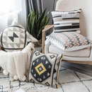 GobekUsa Grey Embroidered Cotton Pillow Cover 45x45cm for Home Decor and Living Room