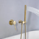 GobekUsa Brushed Gold Brass In-Wall Shower Mixer Set for Bath and Shower
