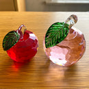 GobekUsa 3D Crystal Yellow Apple Glass Paperweight Figurine Ornaments - Office Desktop Decoration