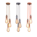 GobekUsa 3-Head LED Pendant Lamp Industrial Ceiling E27 Retro Hanging Light