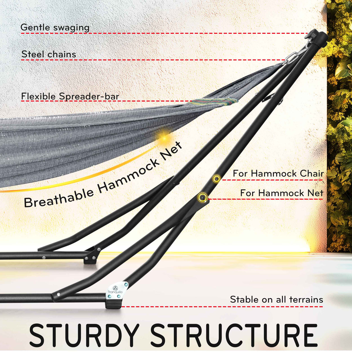 Tranquillo UniGen Transforming Hammock Stand for Ultimate Relaxation, photo 28 of 30