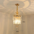 GobekUsa Gold Crystal Round Ceiling Chandelier for Living Room LED Light Fixtures
