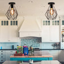 GobekUsa Iron Cage Chandelier Loft Ceiling Light for Kitchen Bedroom Living Room