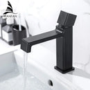 GobekUsa Black Brass Basin Faucet Hot Cold Water Mixer Chrome Finish