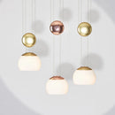 GobekUsa JOJO Modern LED Glass Pendant Lamp, Adjustable Height, Gold Nightstand Light