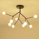 GobekUsa Heracleum Firefly Glass Ball Chandelier: Gold Luxury Lighting for Dining Kitchen Staircase