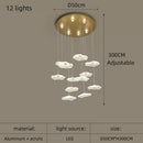 GobekUsa Lotus Leaf Acrylic Nordic LED Chandelier for Restaurant Living Room Hotel Villa