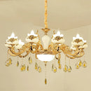 GobekUsa Gold Crystal LED Chandelier: Elegant Lighting for Living Room, Hotel, or Villa Hall