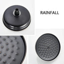 GobekUsa Black Brass Rainfall Shower Mixer Faucet Set with 8" Showerhead and Handshower