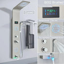 GobekUsa LED Light Shower Faucet System: Rainfall, Massage Jets, Waterfall Panel with Temperature Control