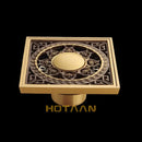 GobekUsa Antique Brass Flower Art Bathroom Floor Drain Waste Grate