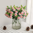 GobekUsa 5-Fork 11 Roses Bouquet for Home Decor – Small Fresh Korean Style Simulation