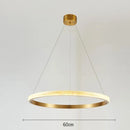 GobekUsa Gold Circle Chandelier Creative LED Lighting Modern Indoor Fixtures