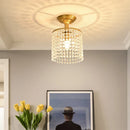 GobekUsa Gold Crystal Round Ceiling Chandelier for Living Room LED Light Fixtures