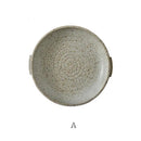 GobekUsa Japanese Style Ceramic Round Plate - Restaurant Quality Dinnerware