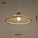 GobekUsa Japanese Bamboo Chandelier Lights for Bedroom Living Room Tea Room Zen Lamps