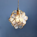 GobekUsa Japanese Flower Glass Pendant Lights Modern LED Hanging Lamp