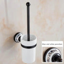 GobekUsa Black Porcelain Brass Bathroom Accessories Set