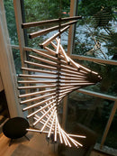 GobekUsa Linear Fishbone Chandelier: Nordic Minimalist Dining Room Office Living Room Lighting