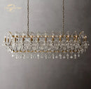 GobekUsa Crystal Iron Chandelier: Modern Brass Candle Chandeliers for Living Dining Room