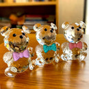 GobekUsa Clear Crystal Teddy Bear Figurines - Glass Animal Paperweight & Home Decor